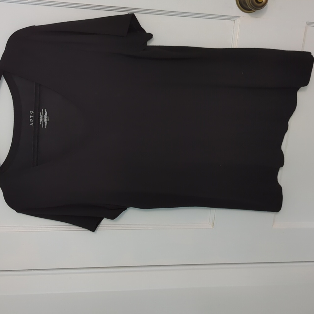 Apt 9 Size L Black V Neck Rayon Jersey